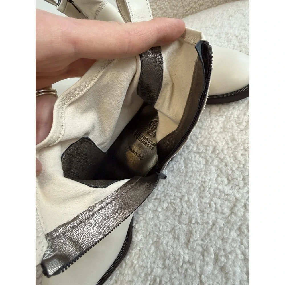 NWT Brunello Cucinelli - Women's Ankle Boots‎ Ecru Size 37